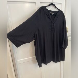 Women’s 4X Rayon 3/4 Sleeve Tunic Black Woman Within Never Worn